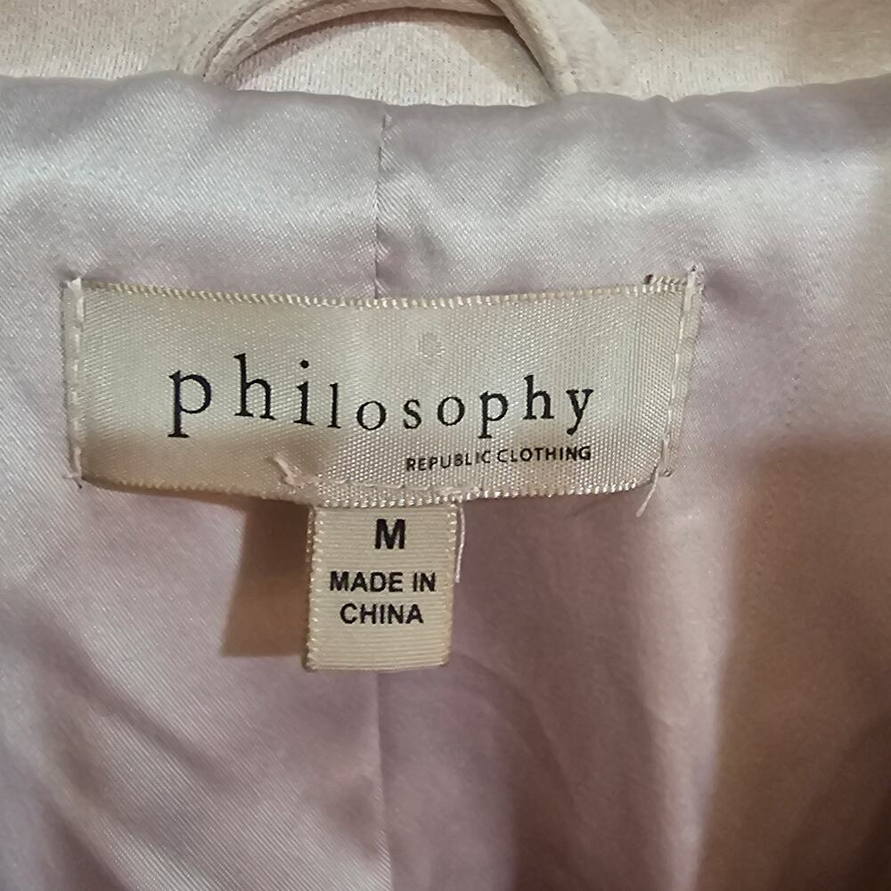 Philosophy Faux Leather Moto Jacket Blush Pink Size M - Picture 4 of 5